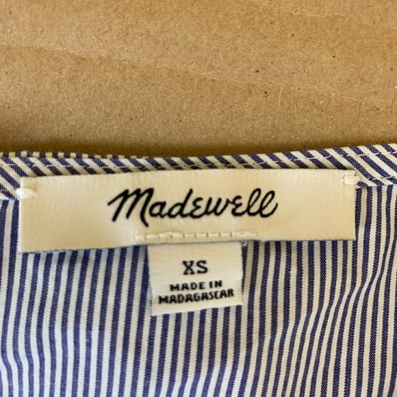 Madewell Stripe 3/4 Sleeve Bell Sleeve Top - Picture 7 of 8